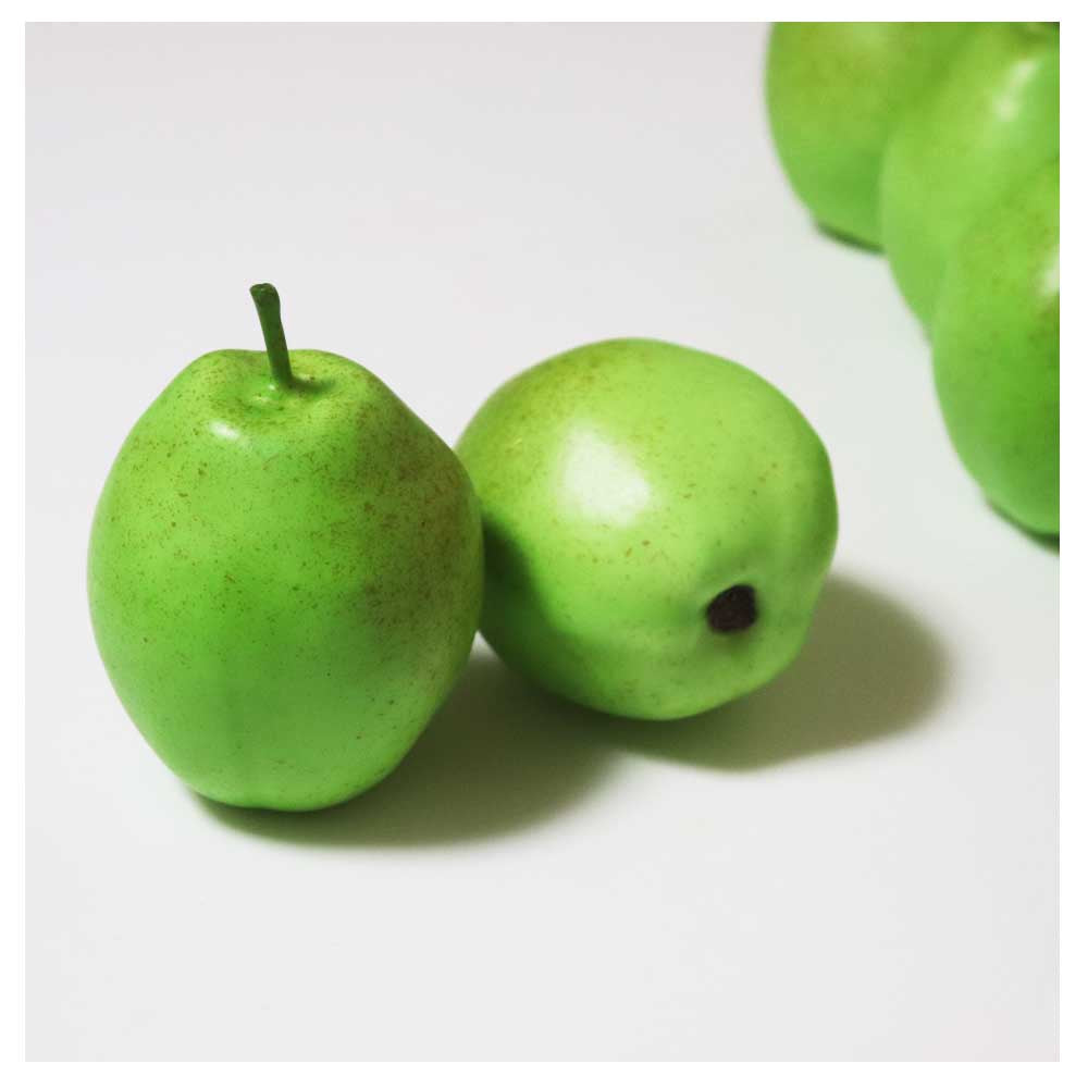 洋梨模型　洋なし　梨　本物そっくりな模型　8個セット　食品サンプル　果物模型　（グリーン小）