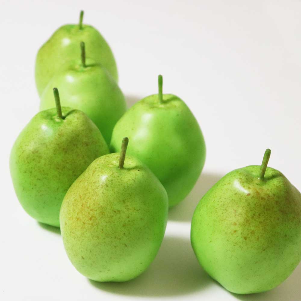 洋梨模型　洋なし　梨　本物そっくりな模型　8個セット　食品サンプル　果物模型　（グリーン小）