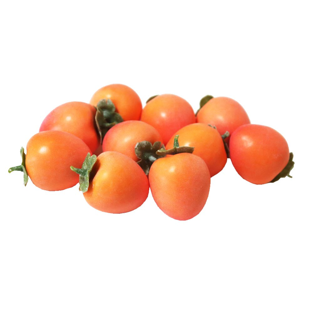 柿　かき　渋柿模型　果物模型　10個セット　食品サンプル模型　1個あたり製品寸法：約４ｘ４ｘ６cm 軽量 カラー：イエロー