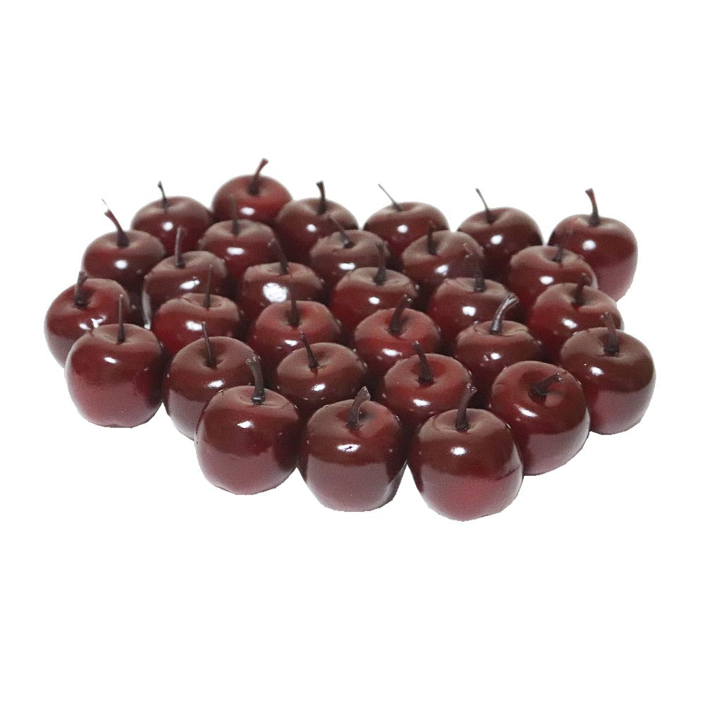 りんご模型　果物模型　リンゴミニ　プチフルーツ　ダークレッド　30個入り　小さな果物模型 1粒あたり商品サイズ：約3.5x3.5x4cm