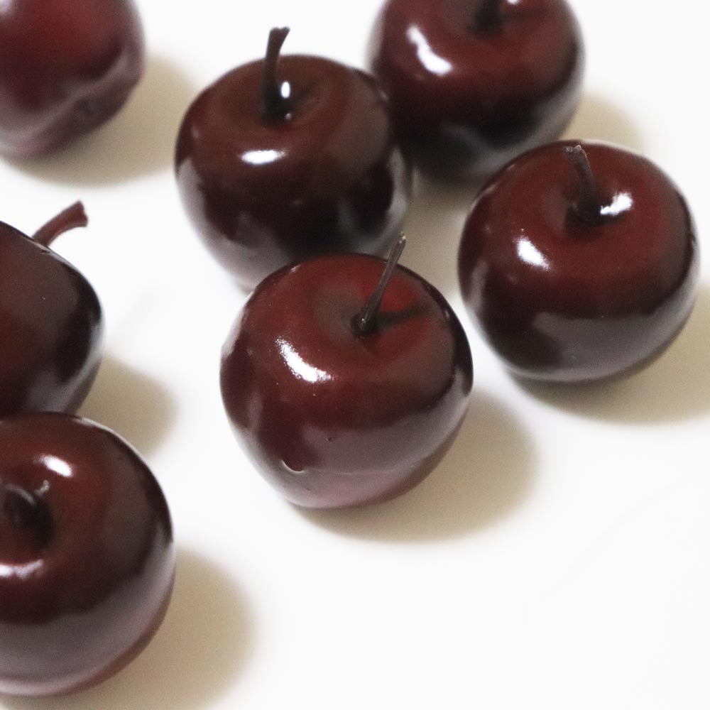 りんご模型　果物模型　リンゴミニ　プチフルーツ　ダークレッド　30個入り　小さな果物模型 1粒あたり商品サイズ：約3.5x3.5x4cm