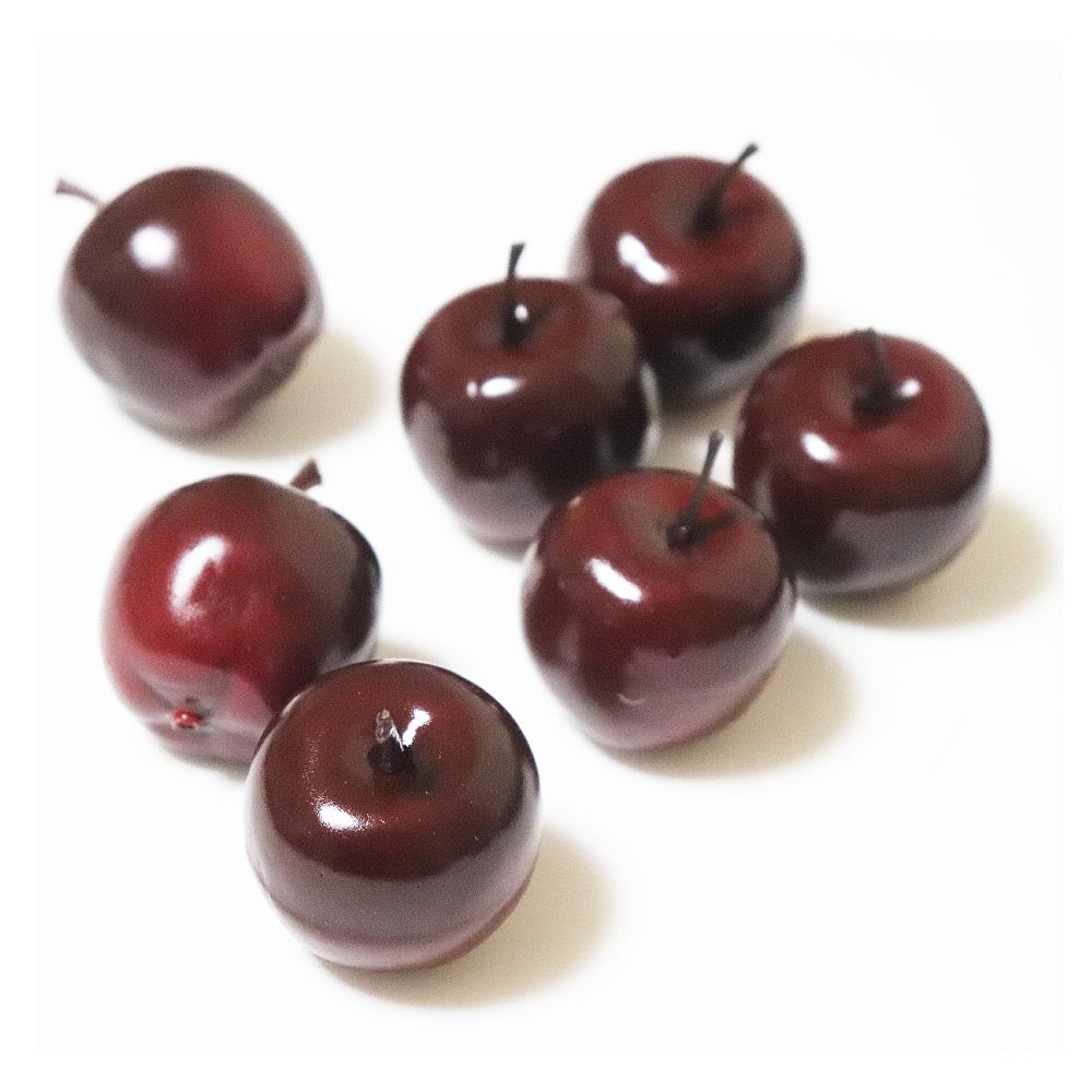 りんご模型　果物模型　リンゴミニ　プチフルーツ　ダークレッド　30個入り　小さな果物模型 1粒あたり商品サイズ：約3.5x3.5x4cm