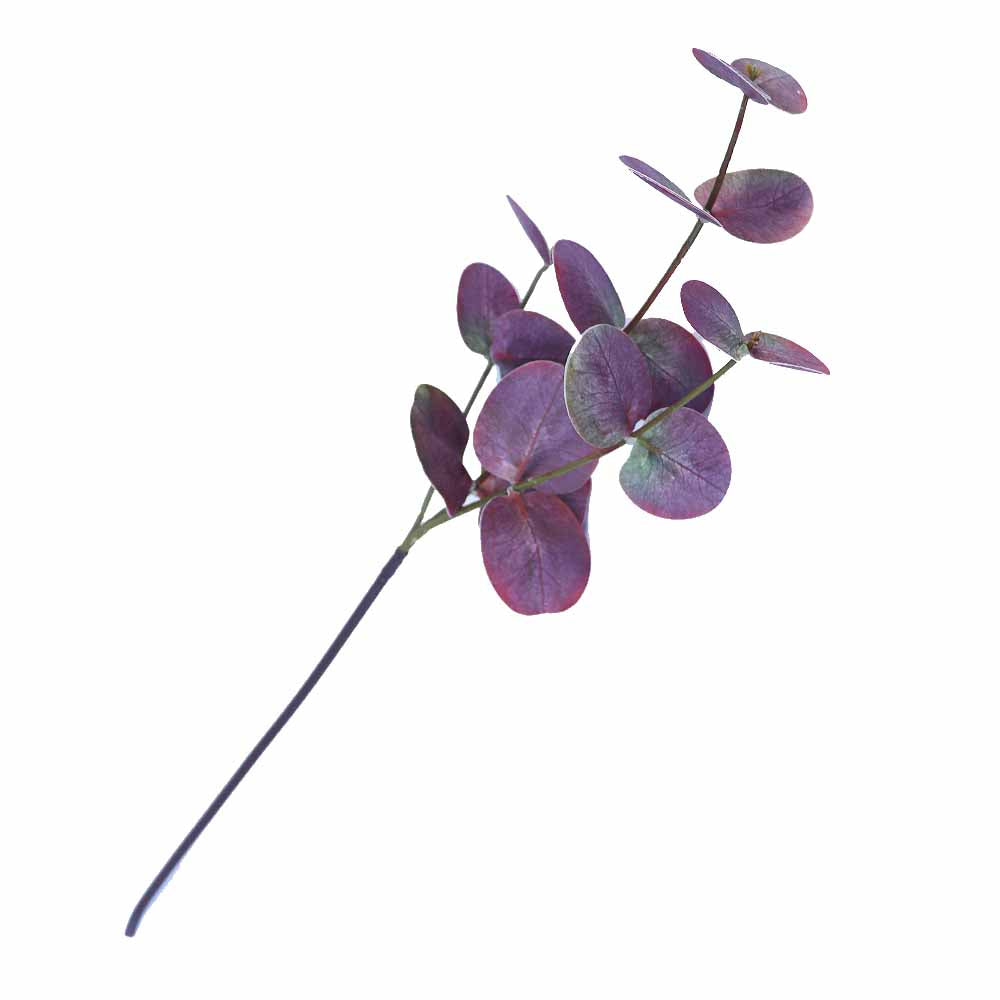 ユーカリ　造花　1本　フェイクグリーン　ギフト・プレゼント　レッド　小　長さ約45cm