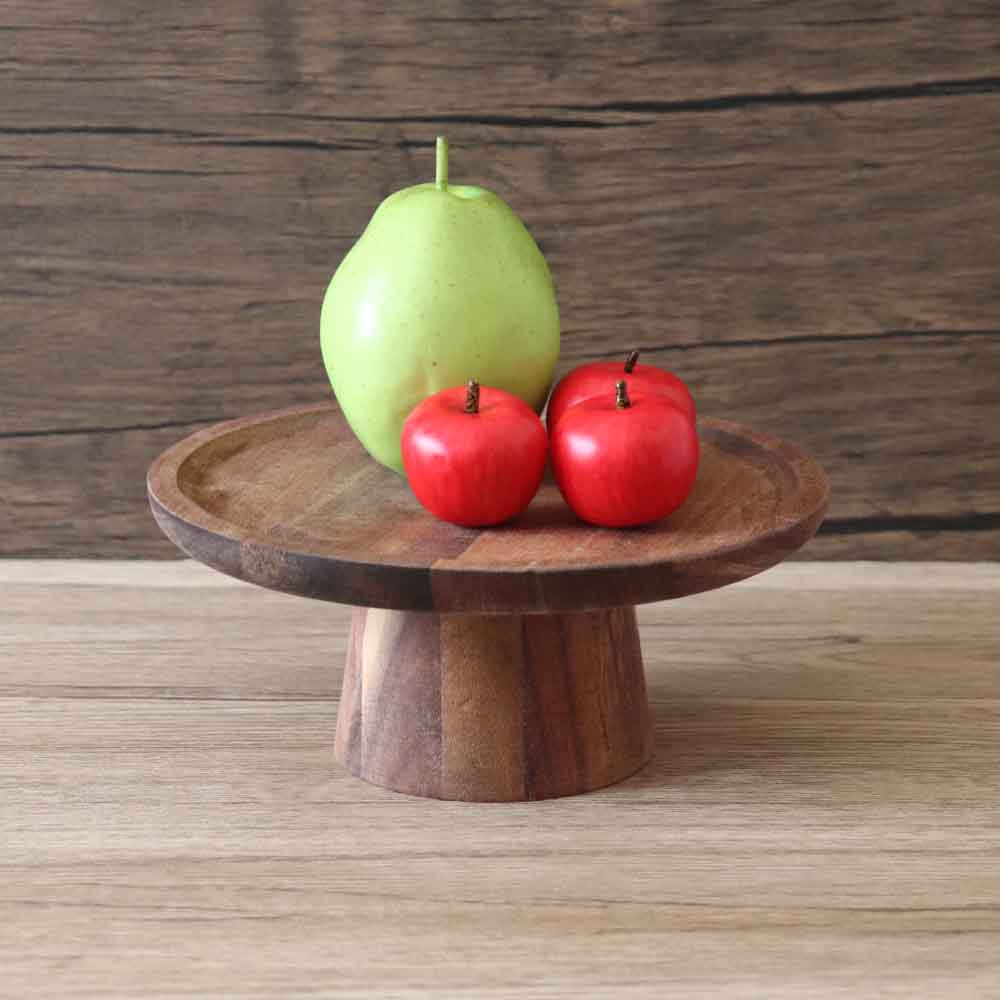 木製トレイ 円形 ディスプレイトレー 飾り台 小物置き 北欧 ナチュラル キッチン リビング 直径20cm、高さ8.5cm