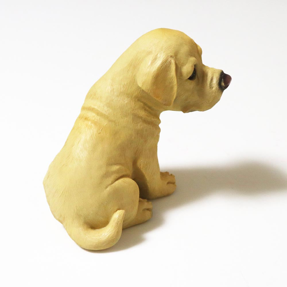樹脂製 子犬 置物 オブジェ かわいい 犬の置き物 インテリア雑貨 玄関 リビング 飾り ラブラドールB
