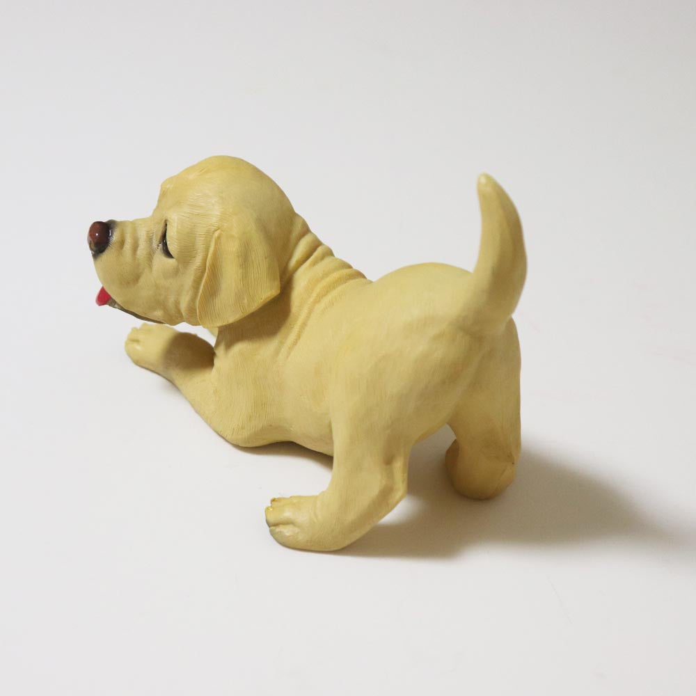 樹脂製 子犬 置物 オブジェ かわいい 犬の置き物 インテリア雑貨 玄関 リビング 飾り ラブラドールA