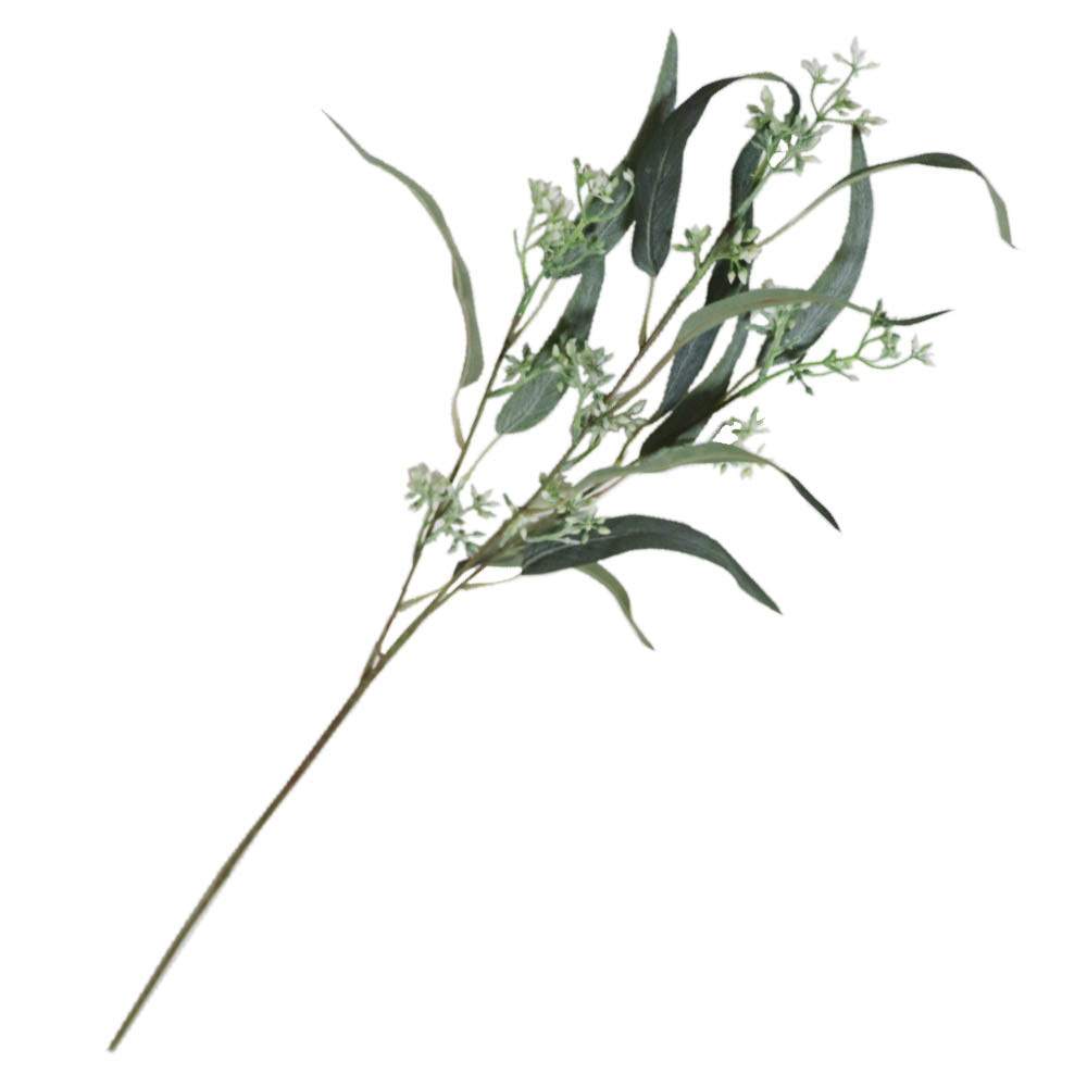 ユーカリ　造花　1本　フェイクグリーン　ギフト・プレゼント　カラー：ホワイト　長さ約85cm