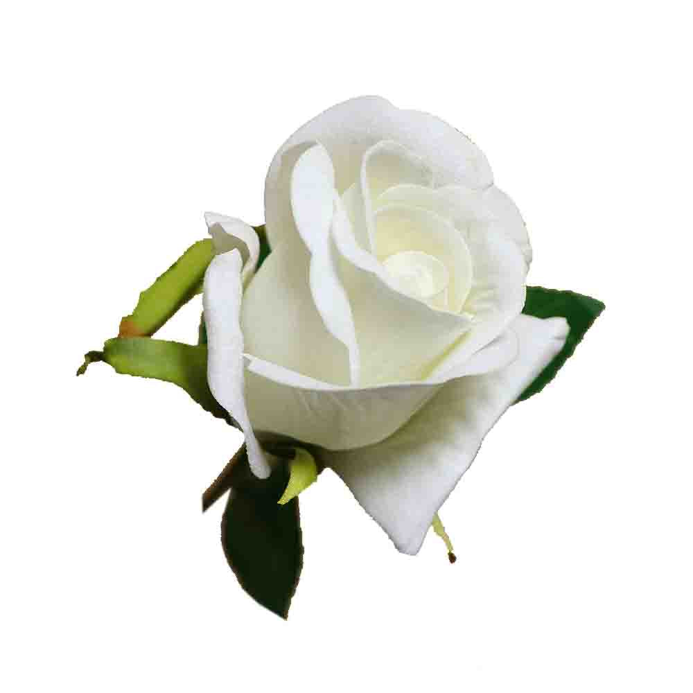 バラ　薔薇　造花　10本セット　花束　ギフト・プレゼント　FLC-1 (レッド＆ホワイト)
