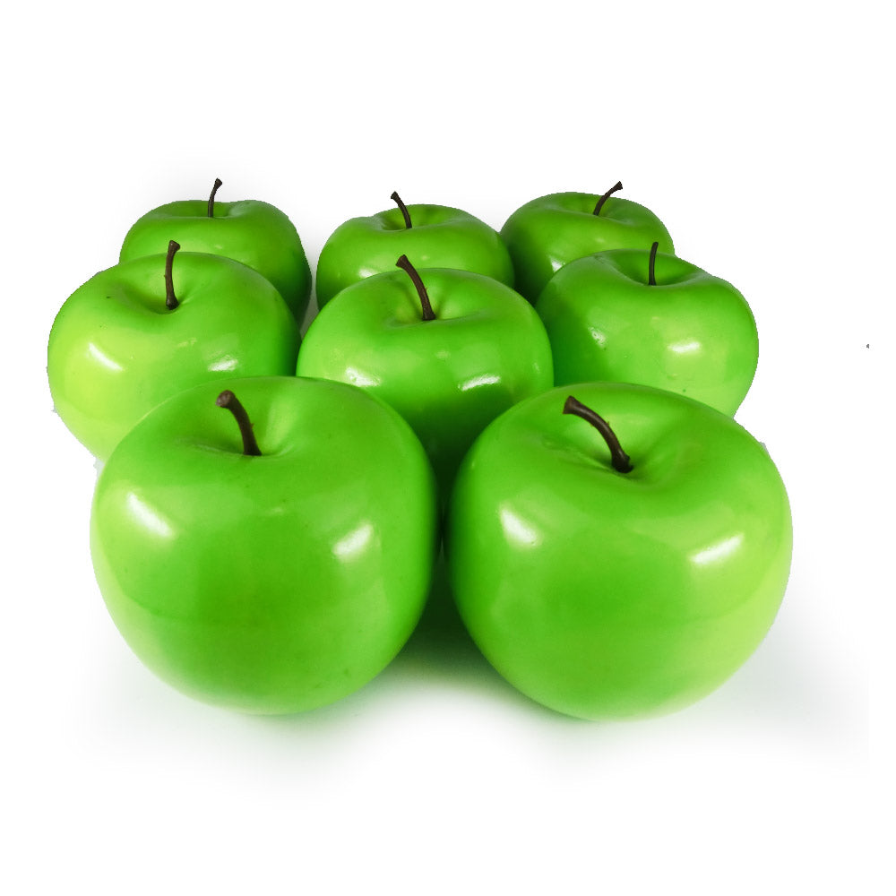 りんご　本物そっくりな模型　8個セット　食品サンプル　果物模型　緑　大きさ：直径約8cm　1個あたりの重量：10g