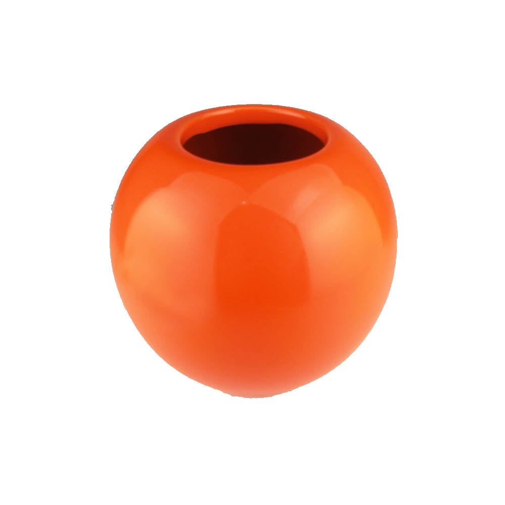 カラフルな花瓶　フラワーベース　鉢植え　陶器　ボウル　シンプル　カラー：オレンジ　製品サイズ：直径約10cm　高さ約9cm　口径約5cm
